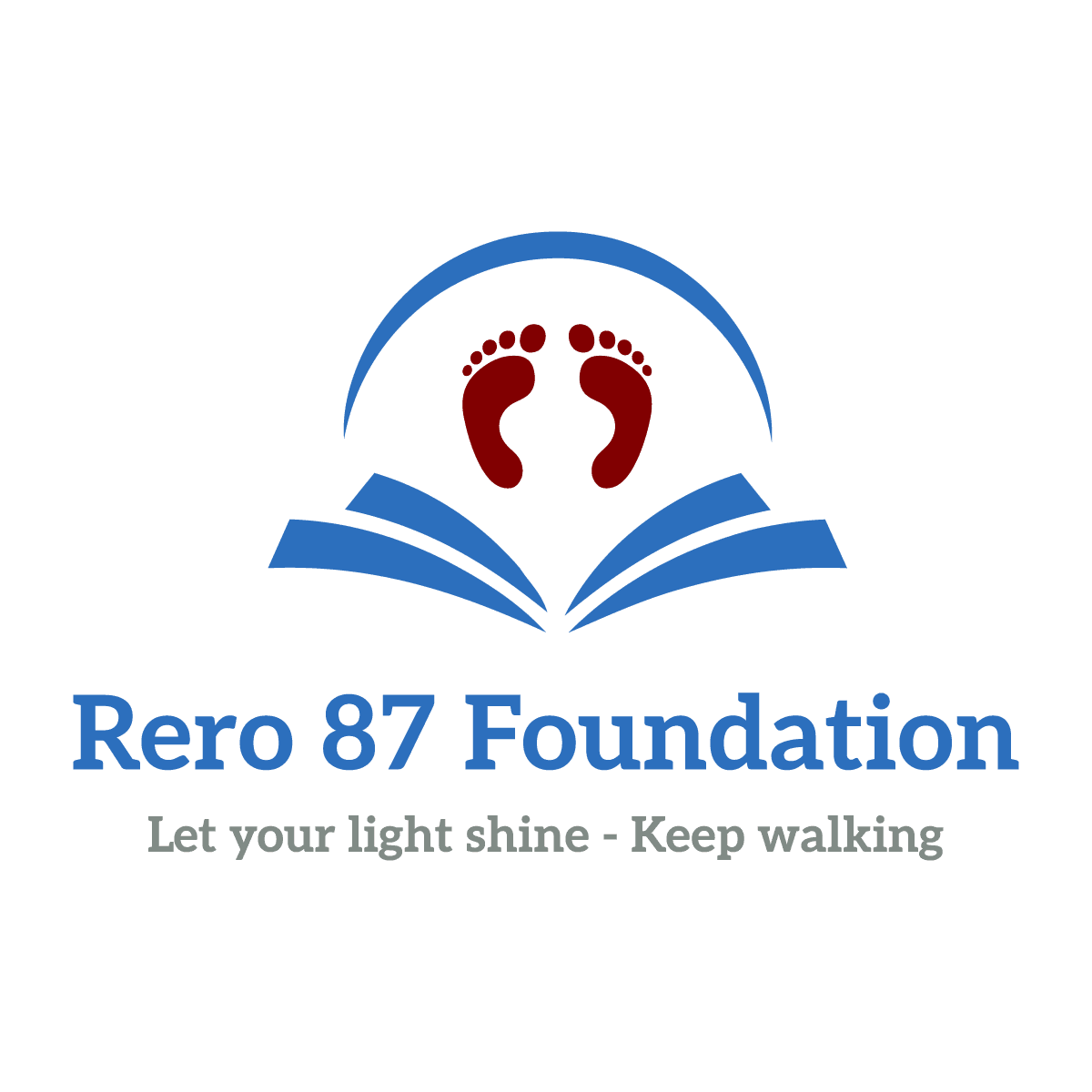 Rero 87 Foundation logo with footprints.