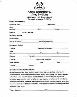 Medical patient information and consent form.